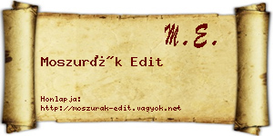 Moszurák Edit névjegykártya